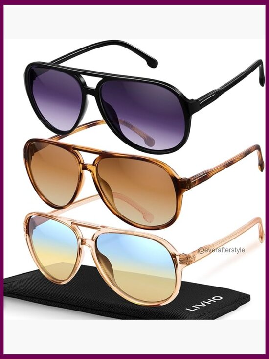 Polarized Aviator Sunglasses, Plastic Frame, UV Protection main image 7